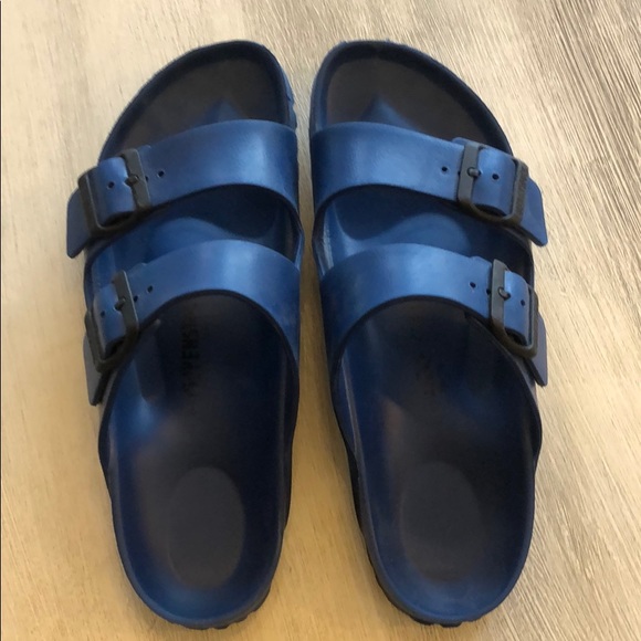 navy blue rubber birkenstocks